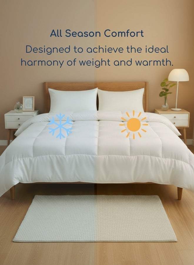 لونا هوم أحجام التباين (الملك 220 × 240 سم، الملكة 200 × 230 سم، واحد 160 × 210 سم) لحاف لحاف إدراج أبيض، جميع المواسم. اختر الحجم - Image 3